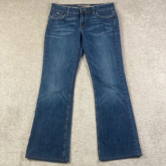 American Eagle Outfitters Denim - American Eagle Hipster Y2K Bootcut Jeans Women's 10 Reg Blue Denim Stretch